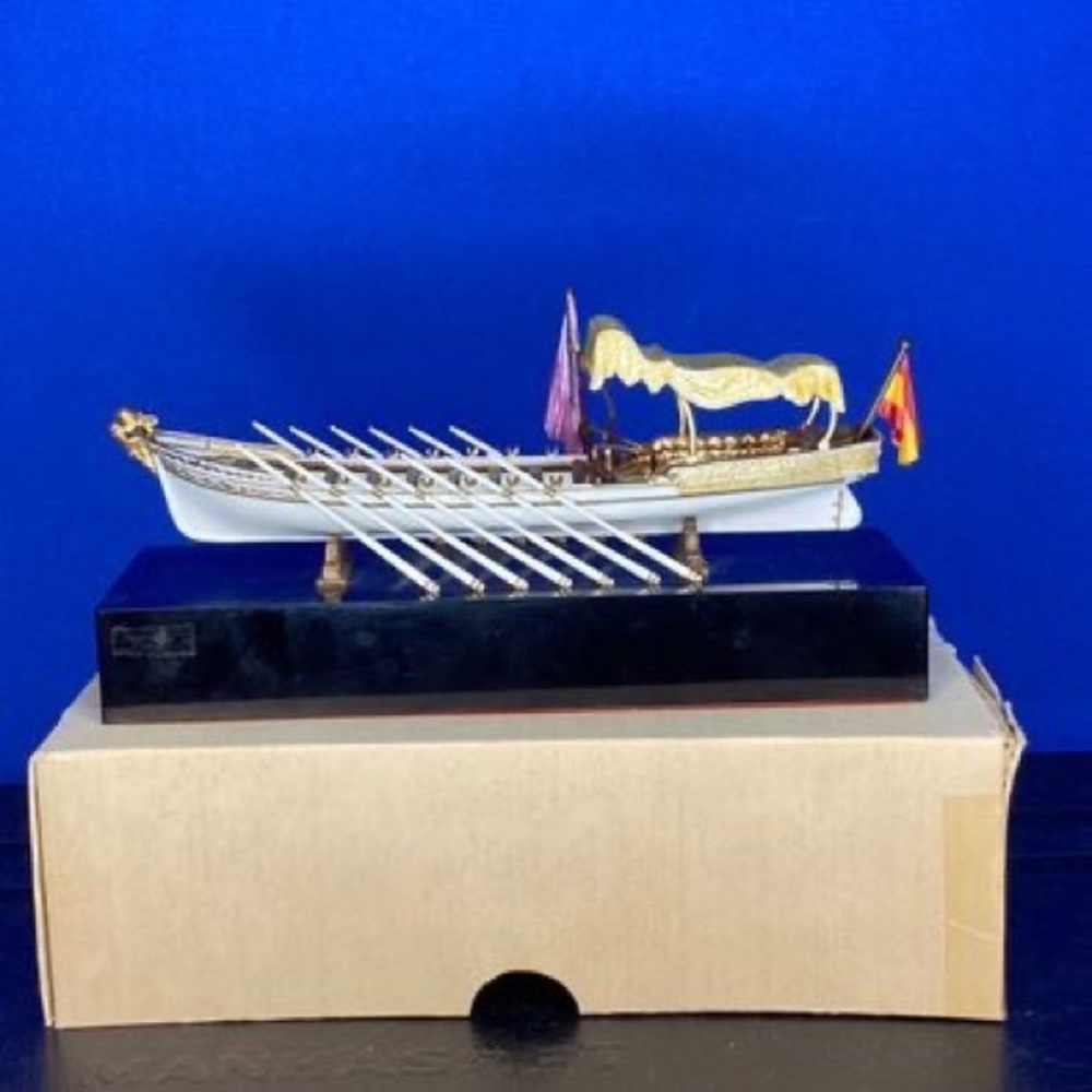 Vintage Miniature Spanish Ship / Miniatura Falua Isabel II Siglo XIX Spain - Picture 3 of 11